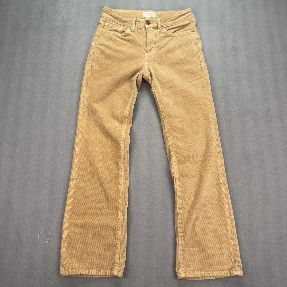 Pilcro The Yaya Corduroy Pants Tan Size 25 Straight Leg Mid Rise Cords